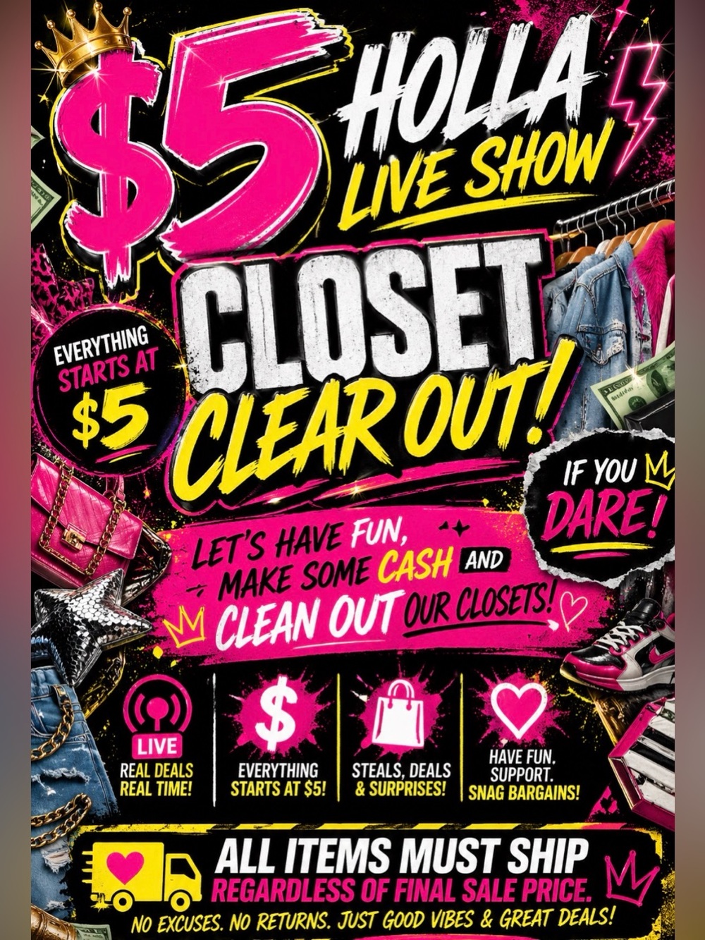 Closet Clear Out $5 share show all sales Final